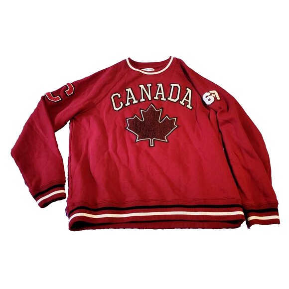Hudson’s Bay Mens Red Canada Crew Neck Sweater - Size L Company HBC - Picture 1 of 12